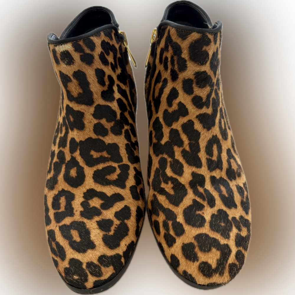 Sam Edelman Petty Ankle Booties - Black & Tan Leopard Print- 5 - Picture 2 of 7